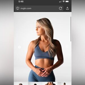 NVGTN Blue River Finesse Seamless Halter sports bra